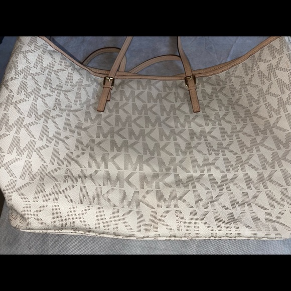 *Bundle* Michael Kors Jet Set Logo Medium Travel Tote & Fulton Travel Pouch - Picture 7 of 15